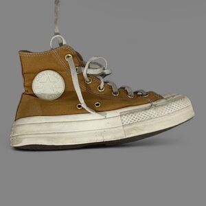Custom Converse Brown and White Platforms